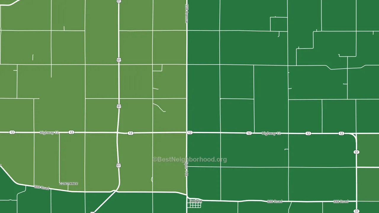 68736, NE block-group voter-turnout map