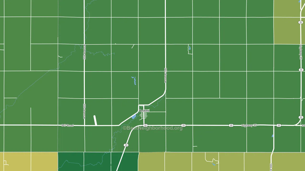 68740, NE block-group voter-turnout map