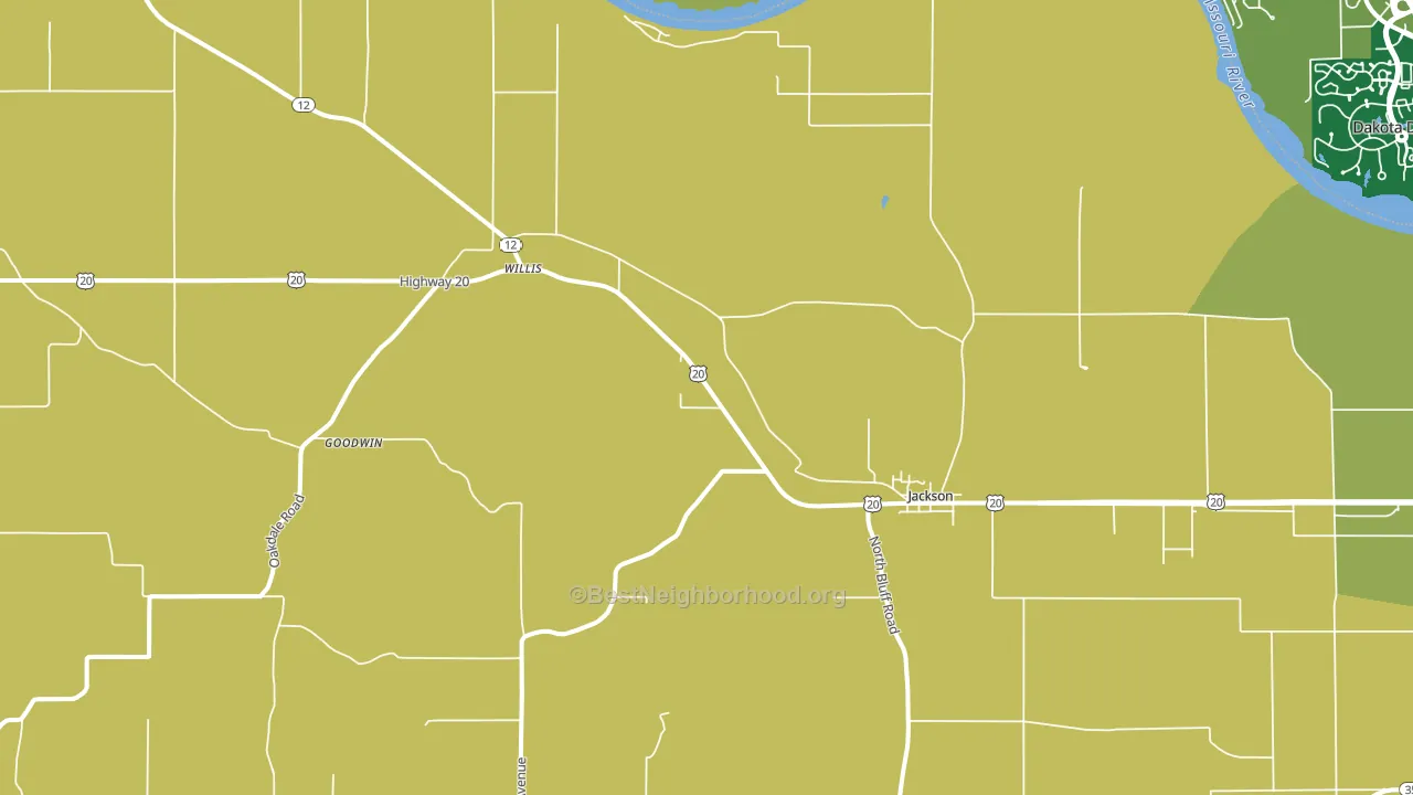 68743, NE block-group voter-turnout map