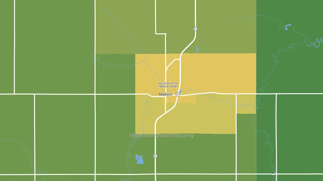 68748, NE block-group voter-turnout map