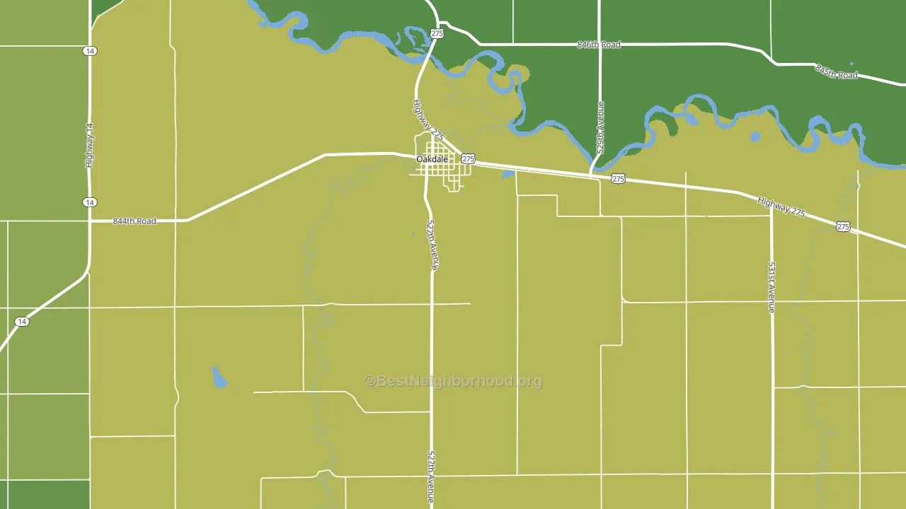 68761, NE block-group voter-turnout map