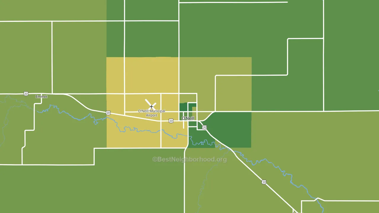 68763, NE block-group voter-turnout map