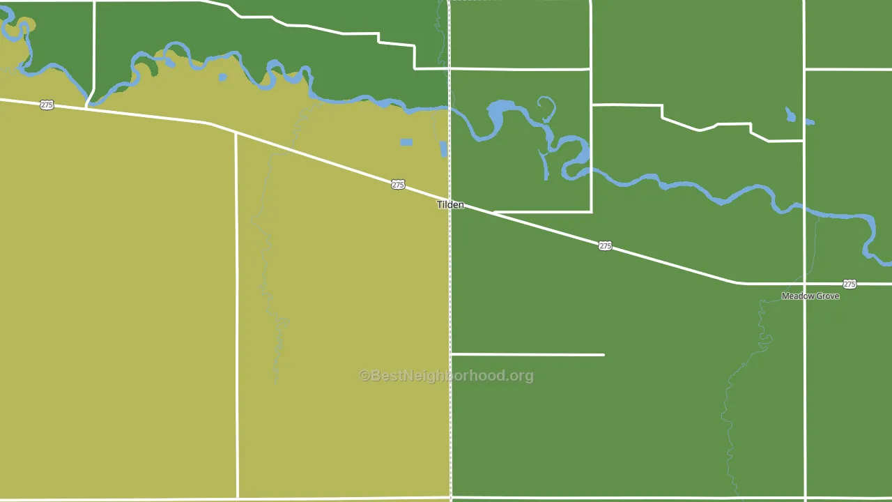 68781, NE block-group voter-turnout map