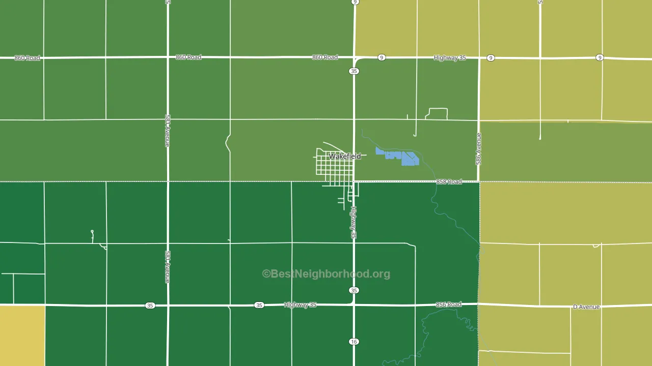 68784, NE block-group voter-turnout map
