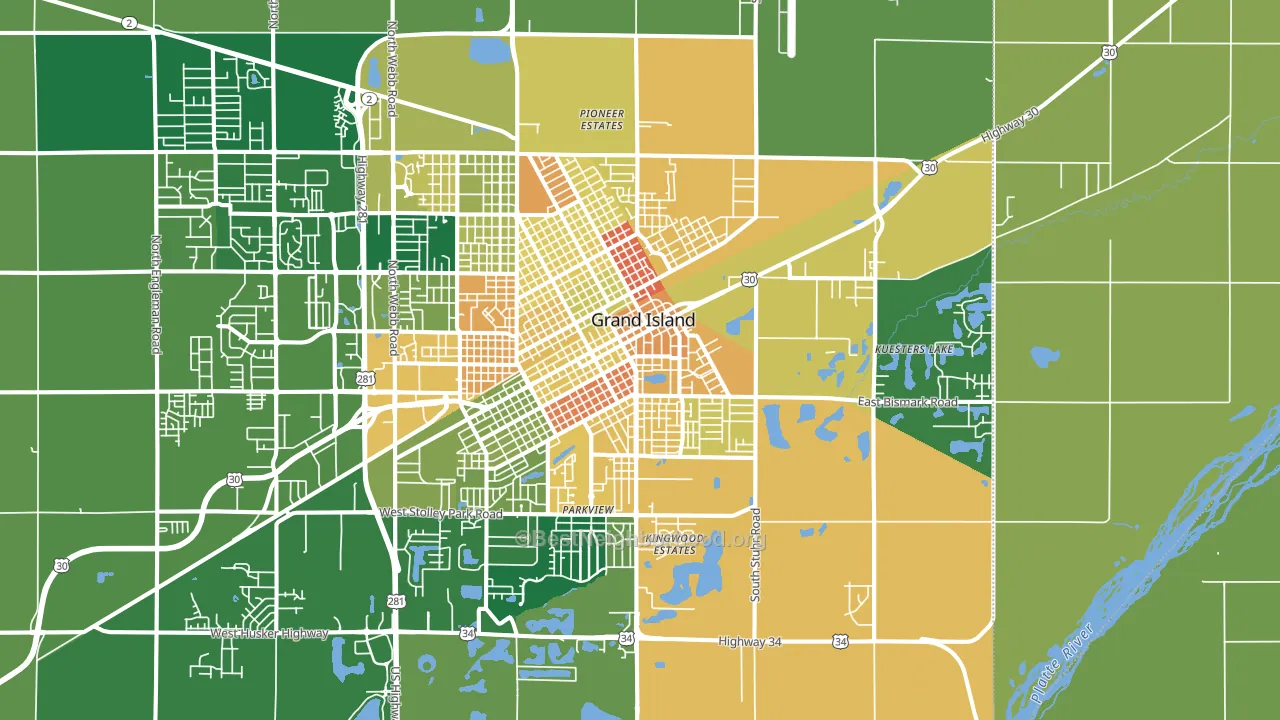 68801, NE block-group voter-turnout map