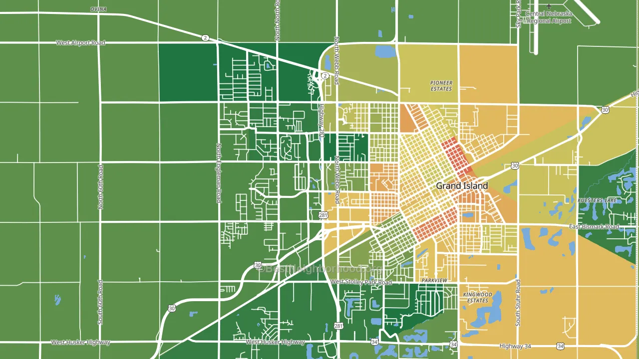 68803, NE block-group voter-turnout map