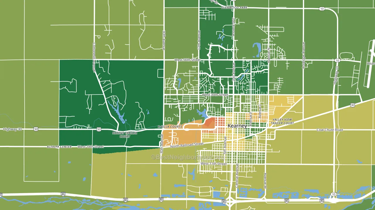 68845, NE block-group voter-turnout map
