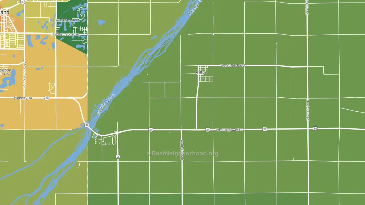 68865, NE block-group voter-turnout map