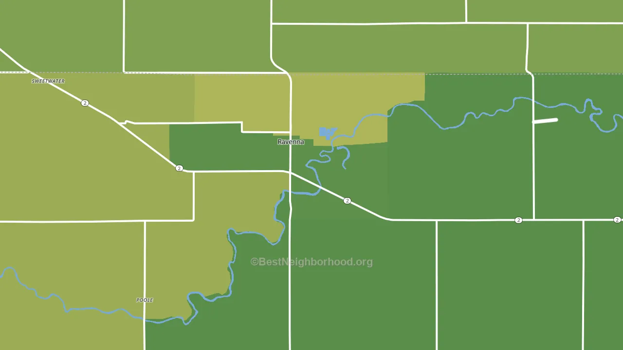 68869, NE block-group voter-turnout map