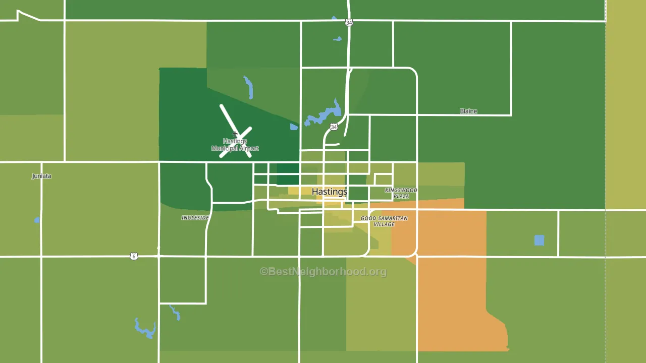 68901, NE block-group voter-turnout map