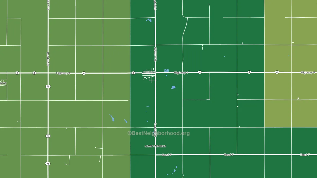 68957, NE block-group voter-turnout map