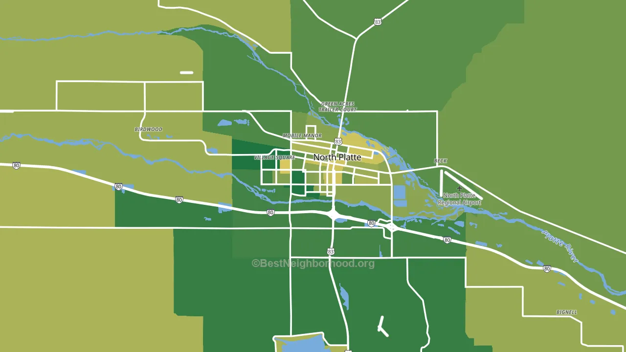 69101, NE block-group voter-turnout map