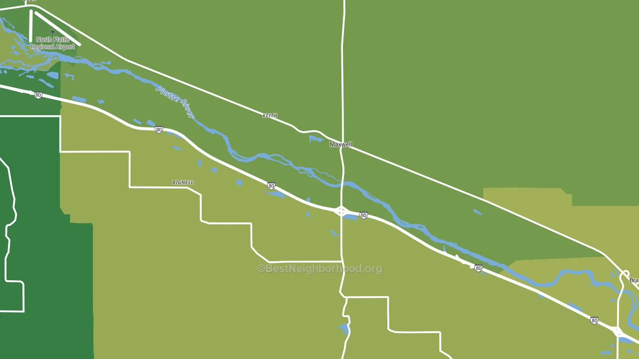 69151, NE block-group voter-turnout map