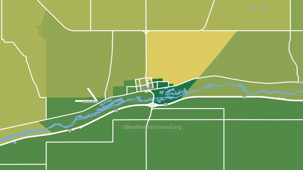 69153, NE block-group voter-turnout map
