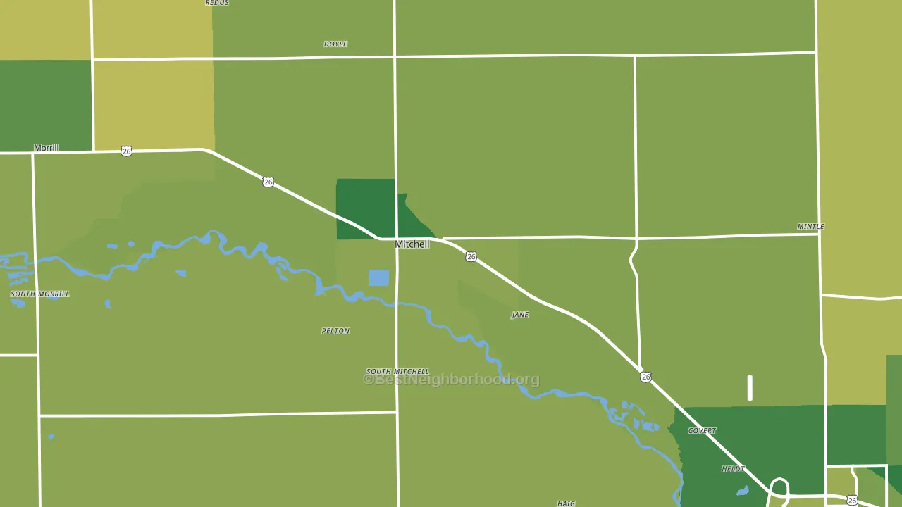 69357, NE block-group voter-turnout map