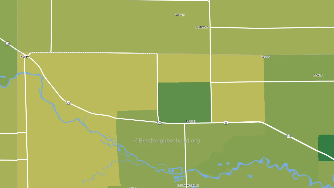 69358, NE block-group voter-turnout map