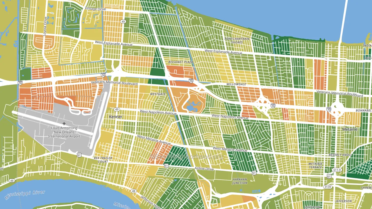 70003, LA block-group voter-turnout map