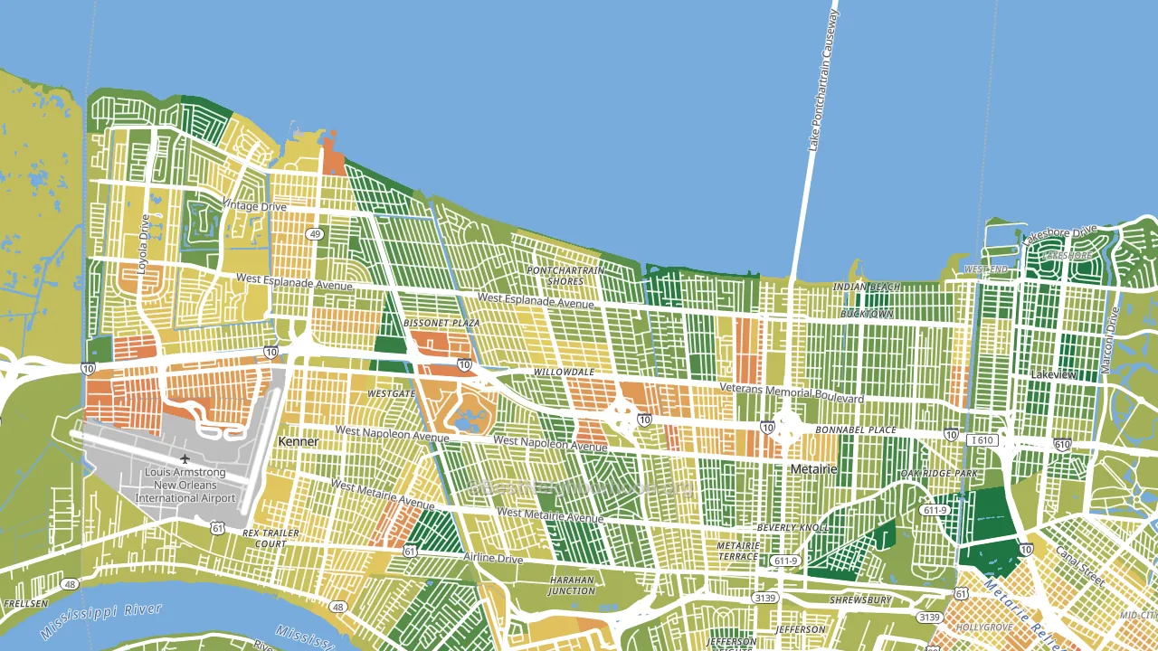 70006, LA block-group voter-turnout map