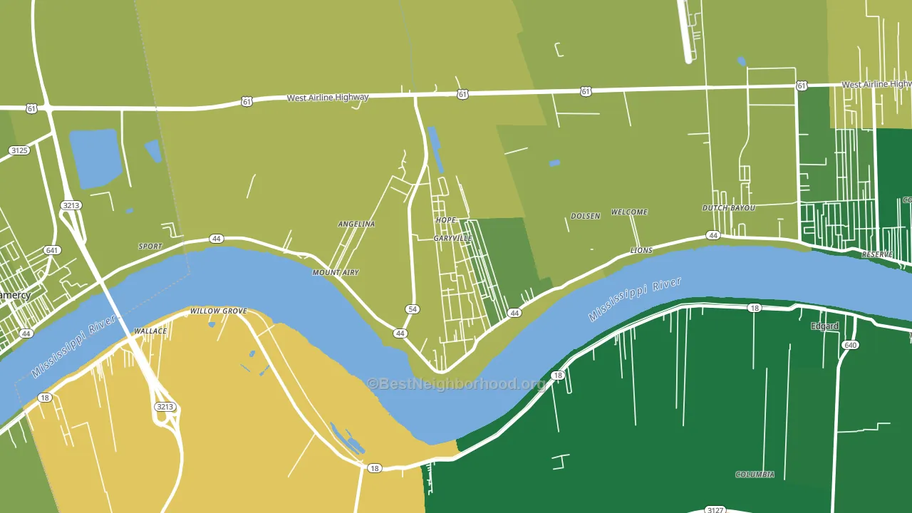 70051, LA block-group voter-turnout map