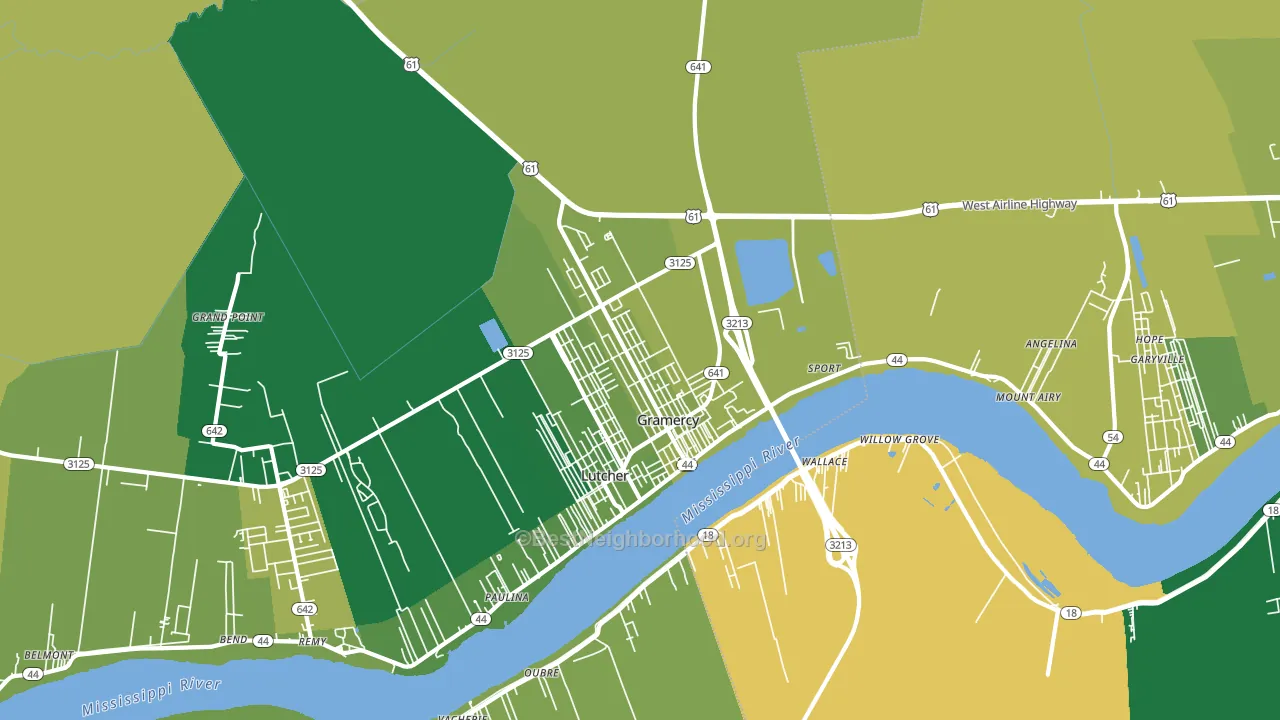 70052, LA block-group voter-turnout map
