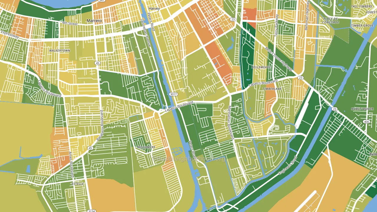 70058, LA block-group voter-turnout map