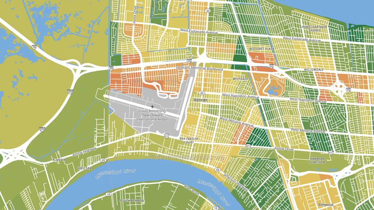 70062, LA block-group voter-turnout map