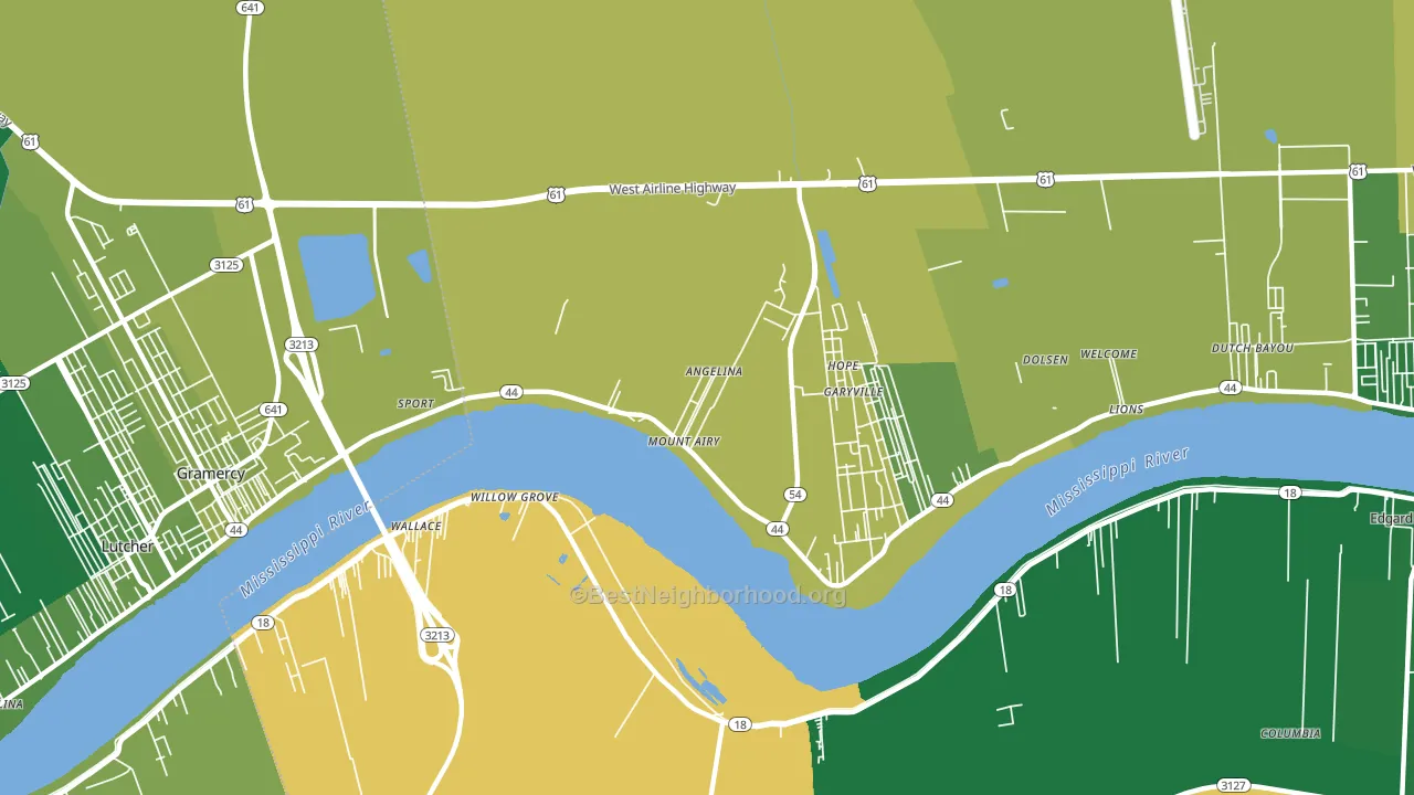 70076, LA block-group voter-turnout map