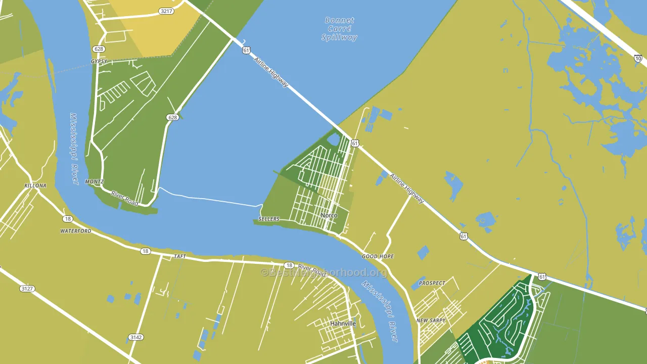 70079, LA block-group voter-turnout map