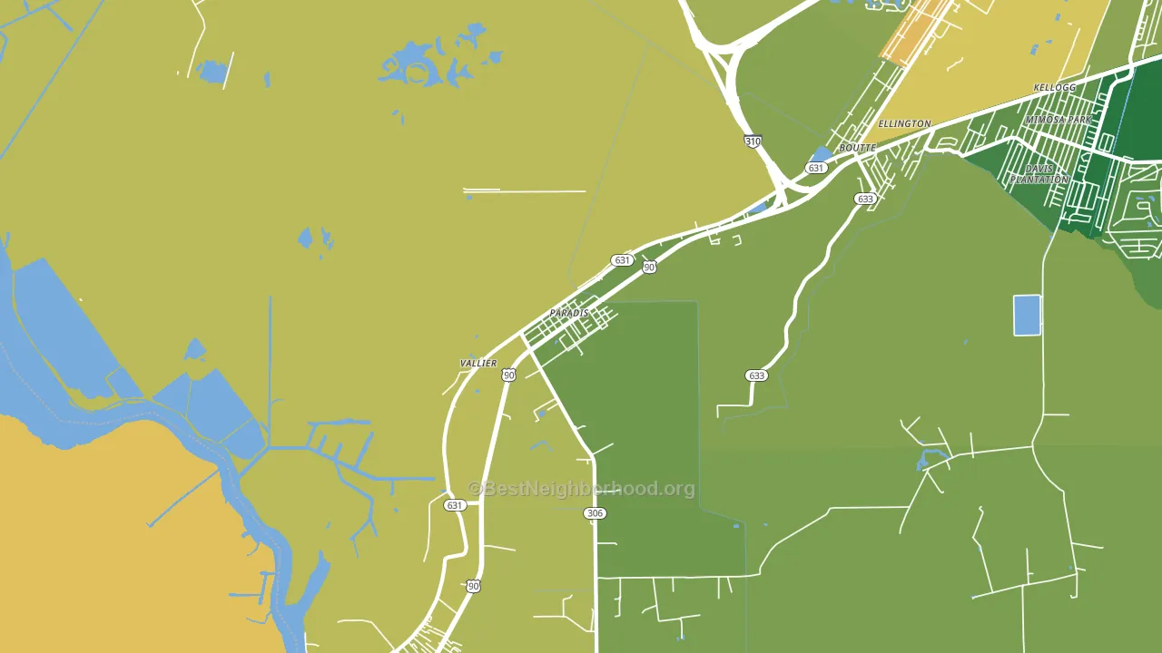 70080, LA block-group voter-turnout map