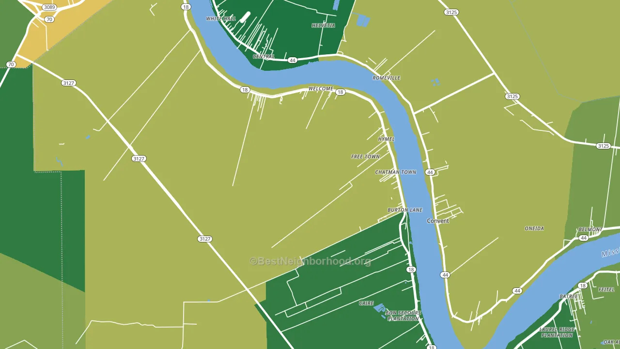 70086, LA block-group voter-turnout map