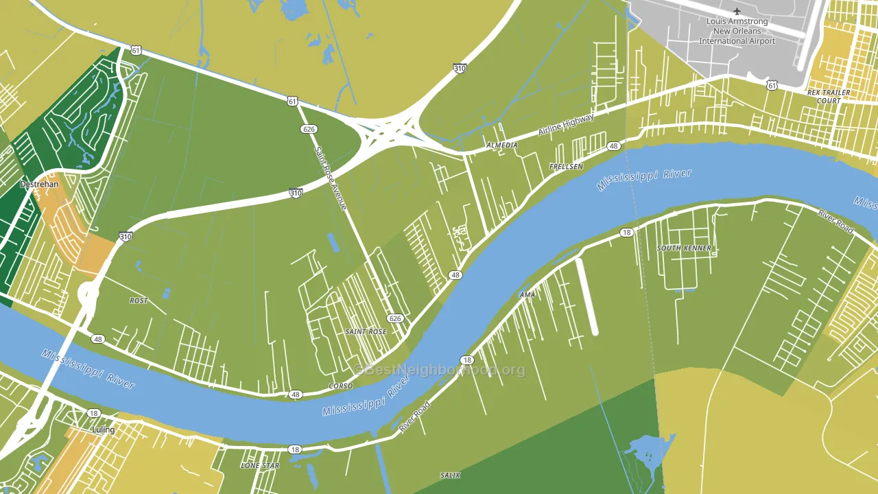 70087, LA block-group voter-turnout map