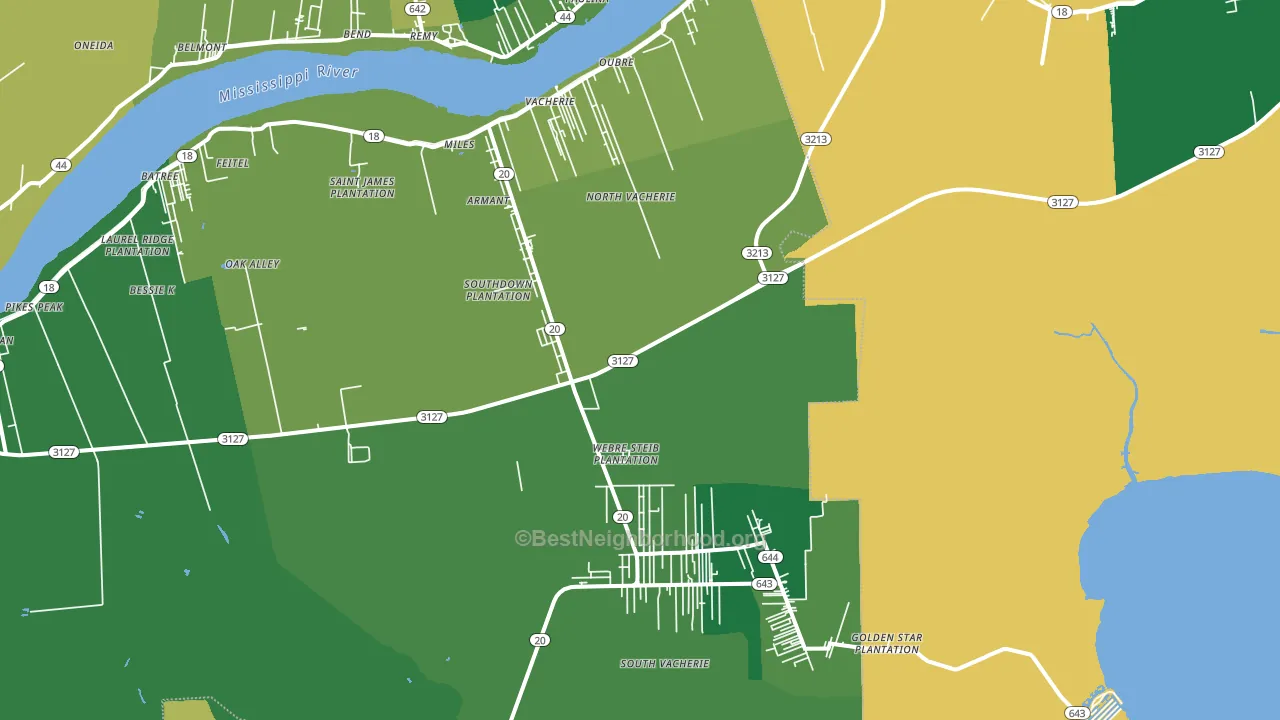 70090, LA block-group voter-turnout map