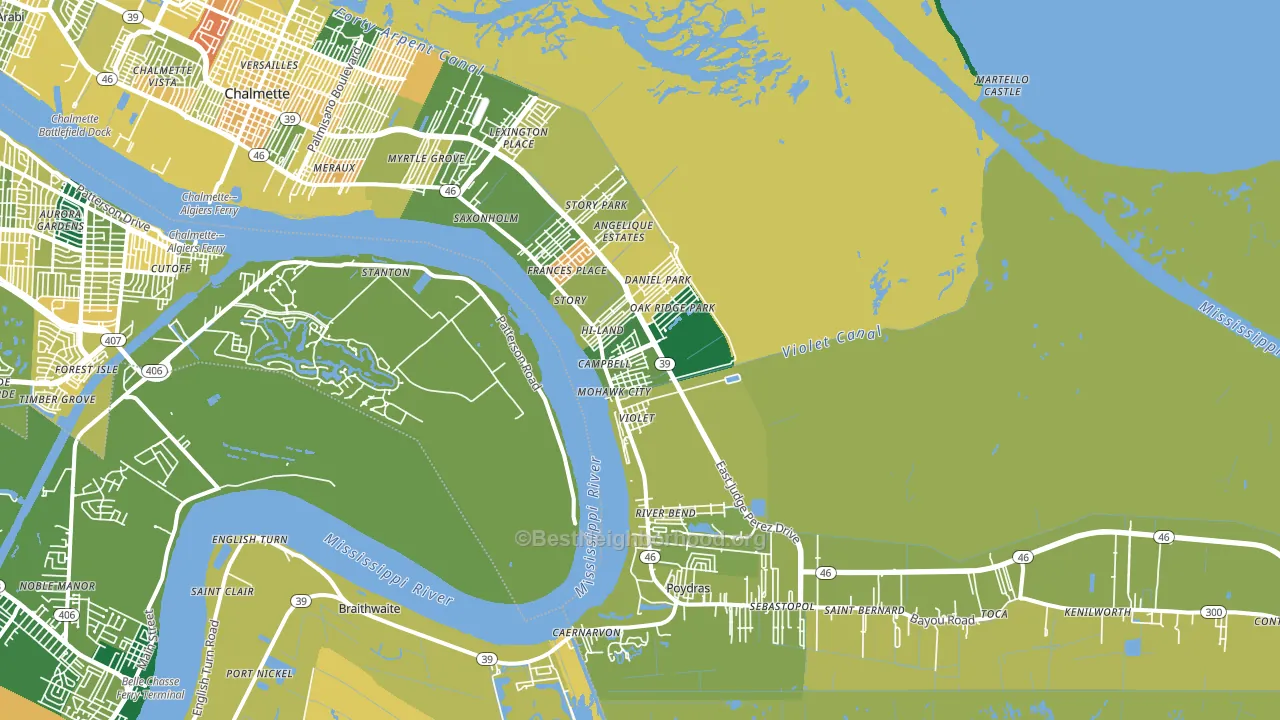 70092, LA block-group voter-turnout map