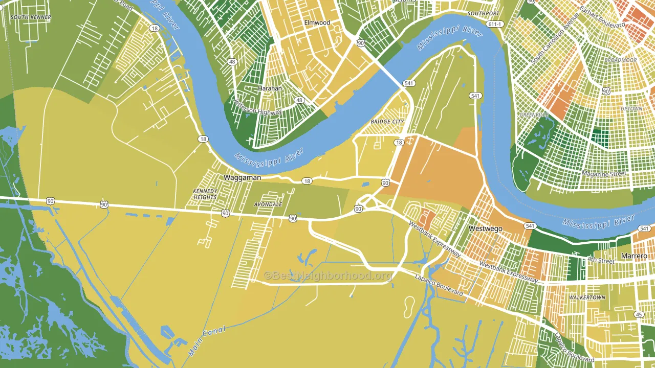 70094, LA block-group voter-turnout map