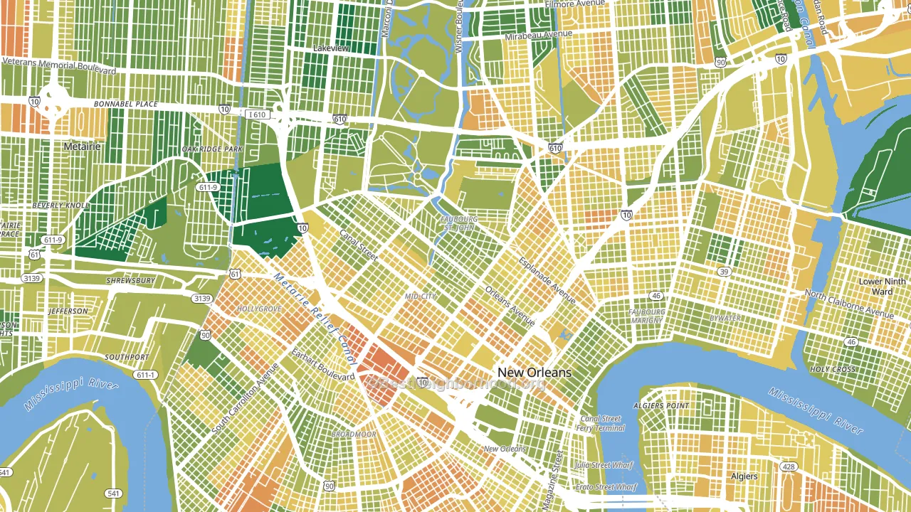 70119, LA block-group voter-turnout map