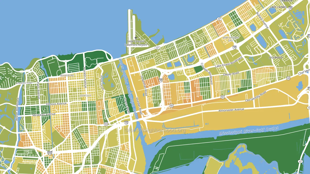 70126, LA block-group voter-turnout map