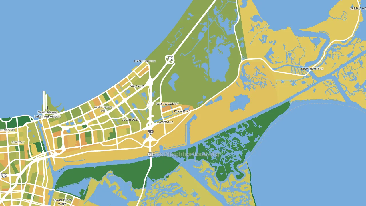 70129, LA block-group voter-turnout map