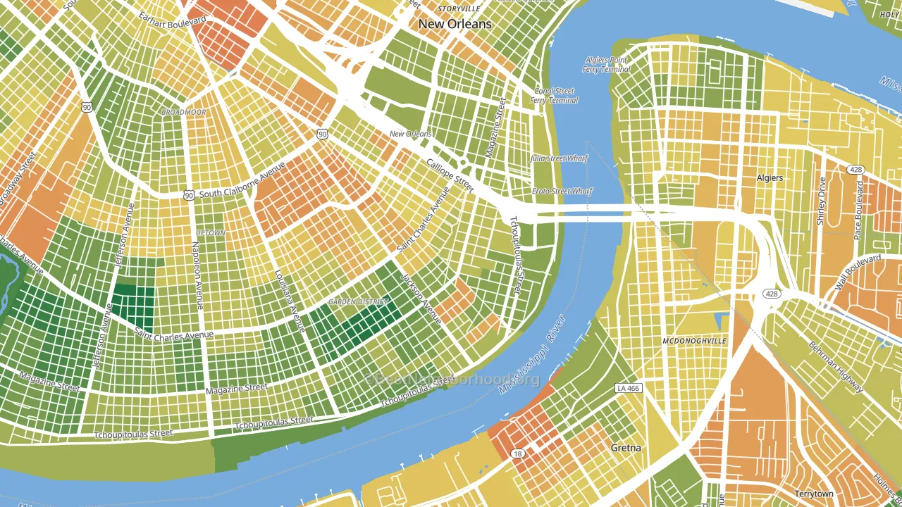70130, LA block-group voter-turnout map