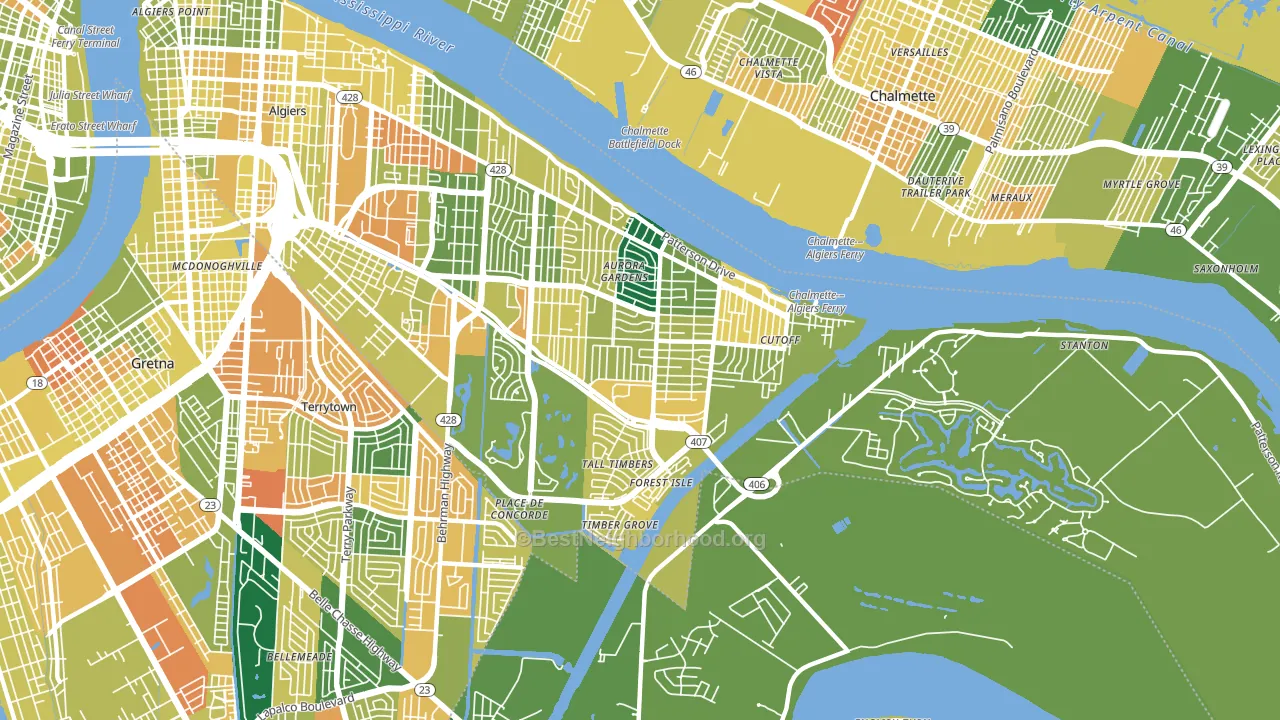70131, LA block-group voter-turnout map