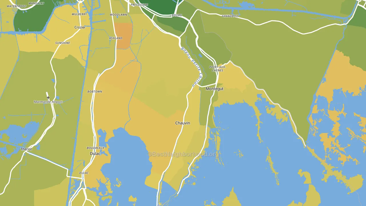 70344, LA block-group voter-turnout map