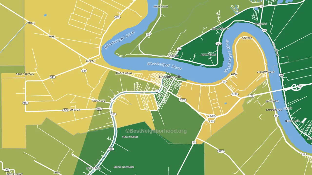 70346, LA block-group voter-turnout map