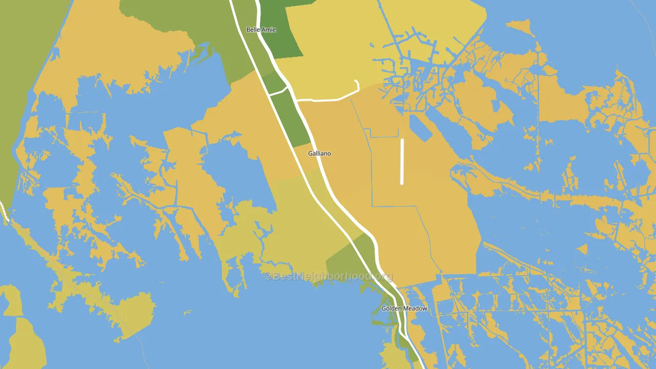 70354, LA block-group voter-turnout map