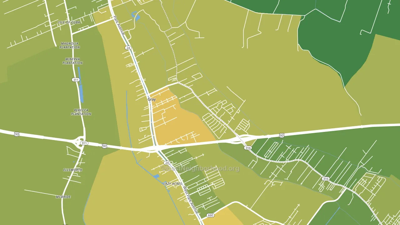 70359, LA block-group voter-turnout map