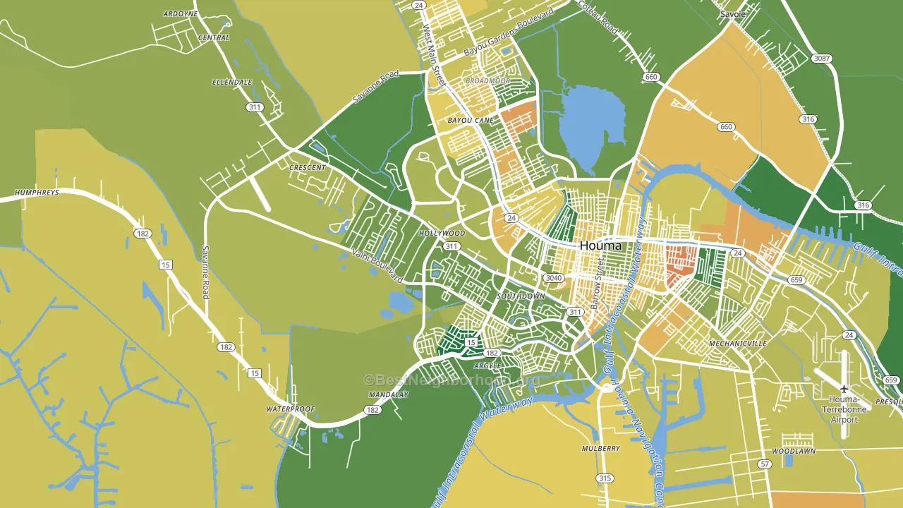70360, LA block-group voter-turnout map