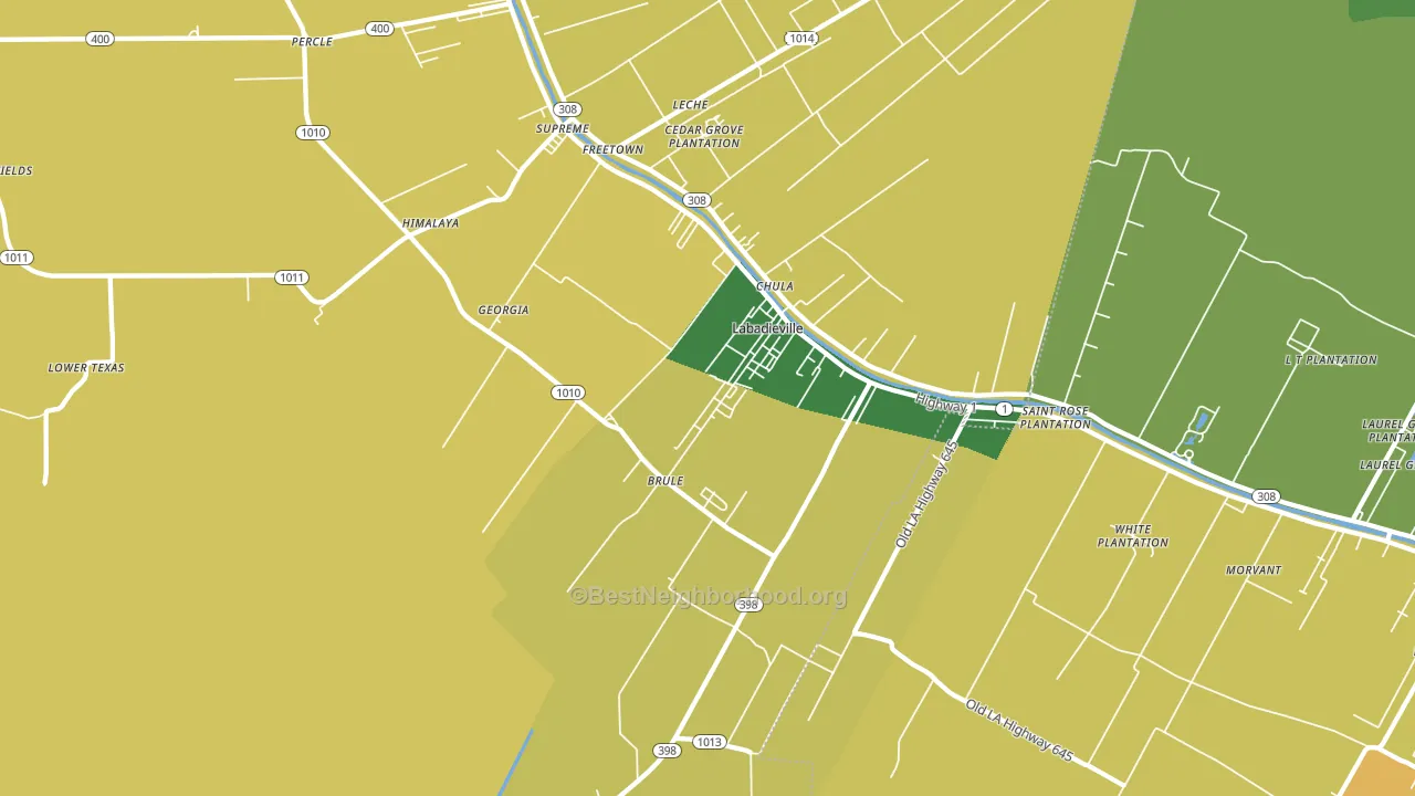 70372, LA block-group voter-turnout map