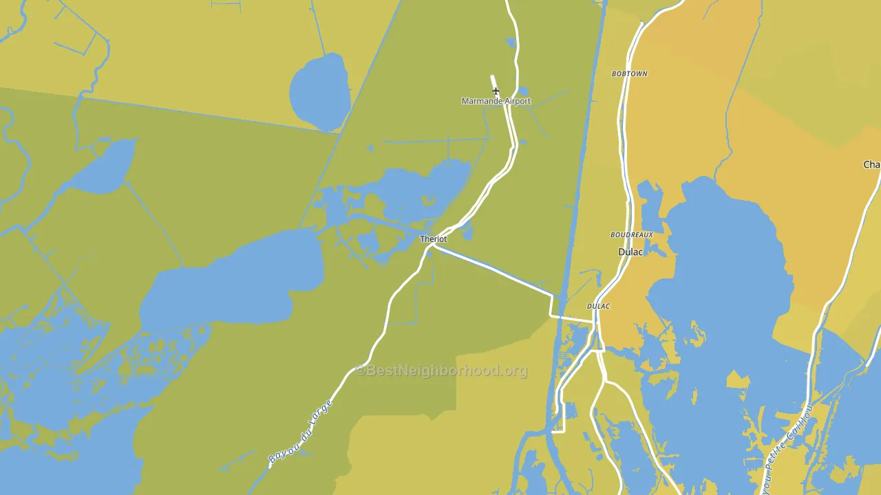 70397, LA block-group voter-turnout map