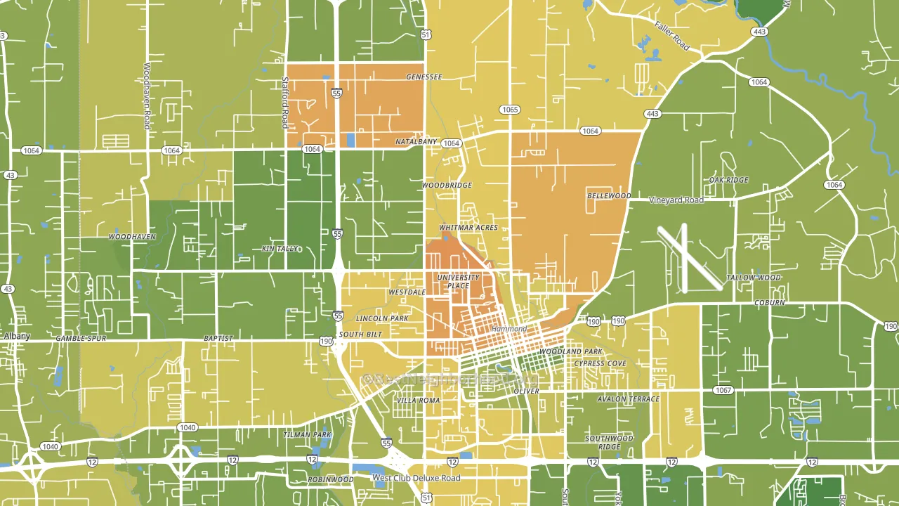 70401, LA block-group voter-turnout map