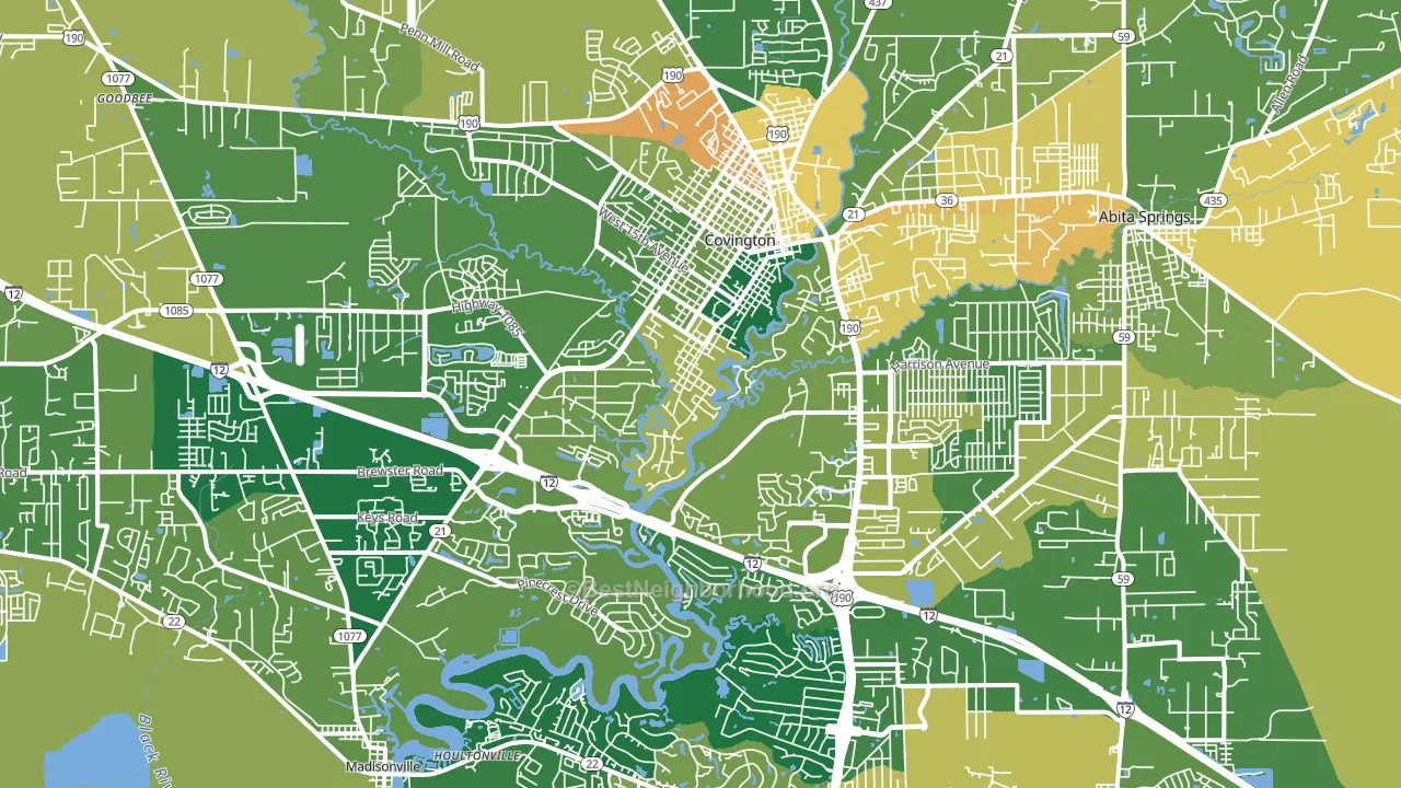 70433, LA block-group voter-turnout map