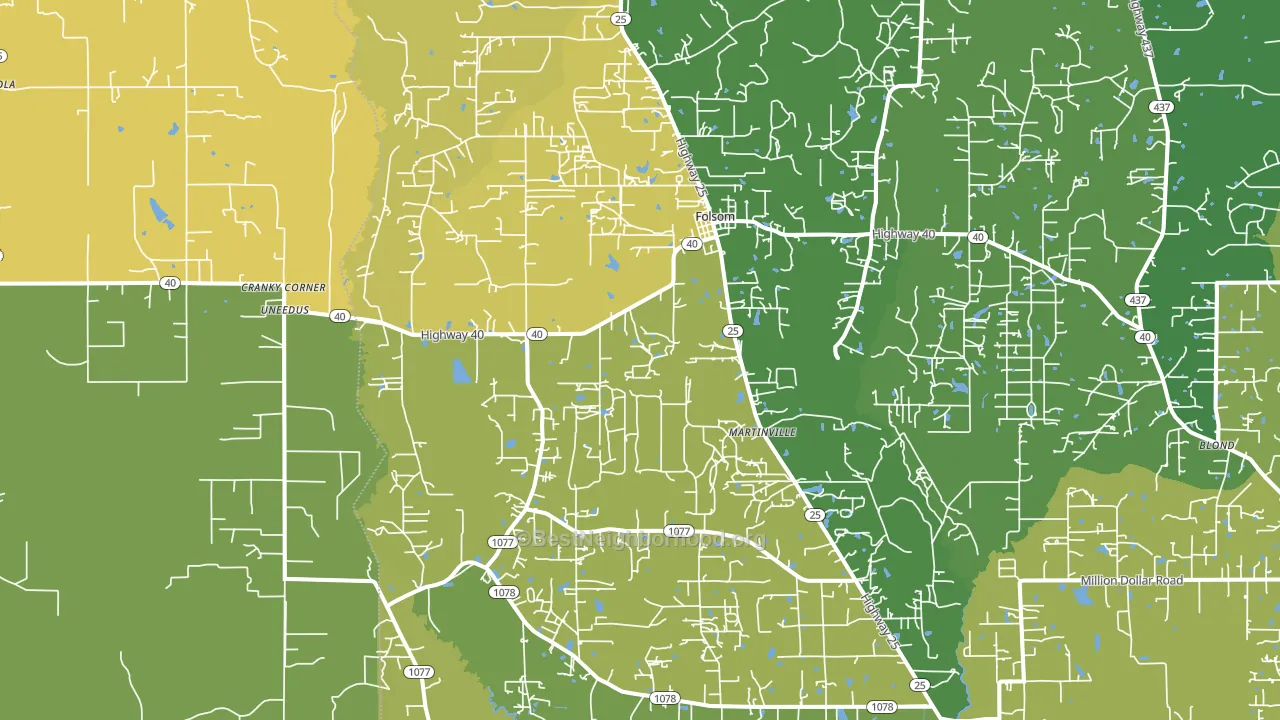 70437, LA block-group voter-turnout map