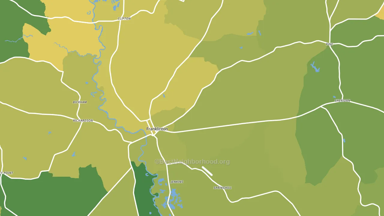 70438, LA block-group voter-turnout map